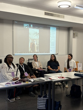 Ingrid Palmer, Magda Leitner, Marlene Krubner, Marjorie Aunos and Rahel More as well as Maria R. Palacios via Zoom in the discussion at the end of the event.