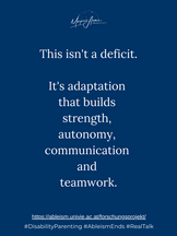 This isn't a deficit. It's adaptation that builds strength, autonomy, communication and teamwork.